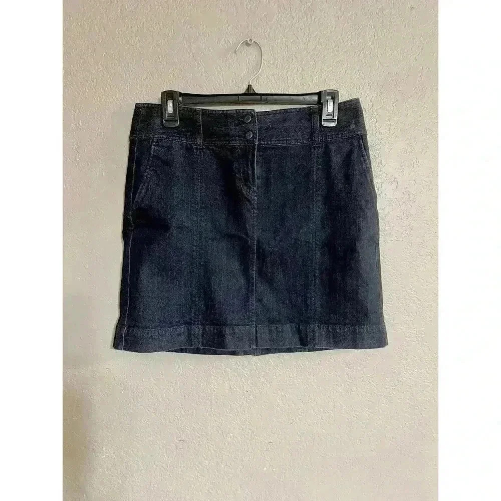 Ann Taylor Loft Denim Mini Skirt Size 4 EUC